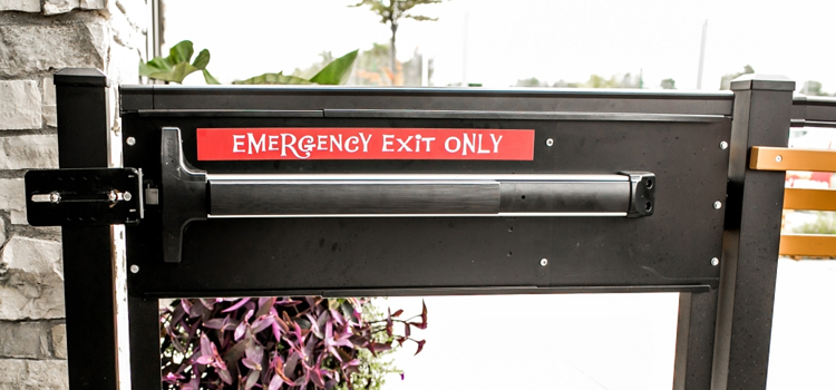 emergency push bar installation in Lemoore Station